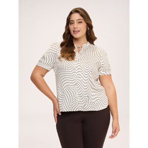 Fiorella Rubino - Blusa con stampa in viscosa - Marrone