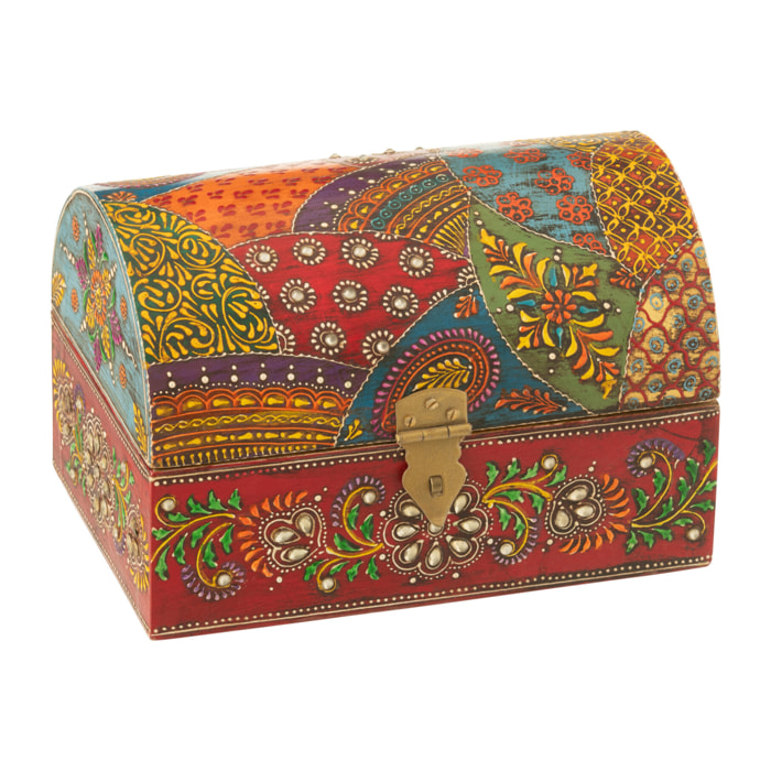 J-Line boîte Rectangle Delhi - bois - multicolore