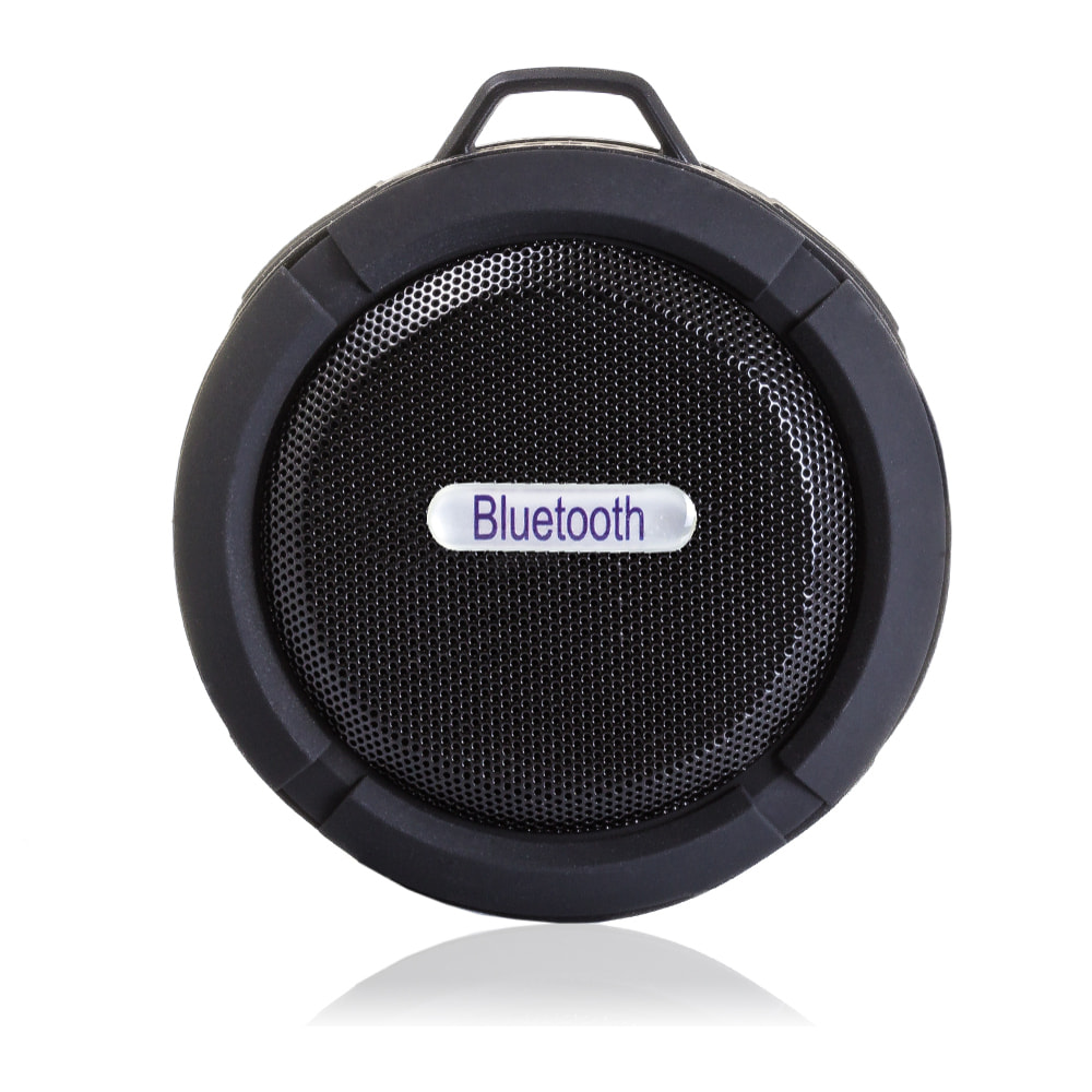 Altavoz bluetooth circular resistente al agua con ventosa C6