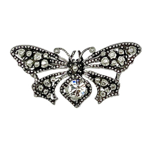 Broche mariposa en cristal Sw y plata