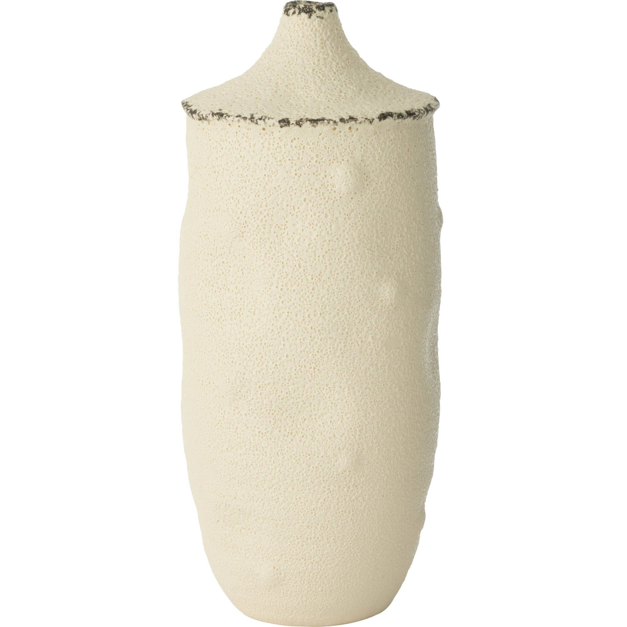 J-Line Vase Bay Gres Blanc/Noir Large