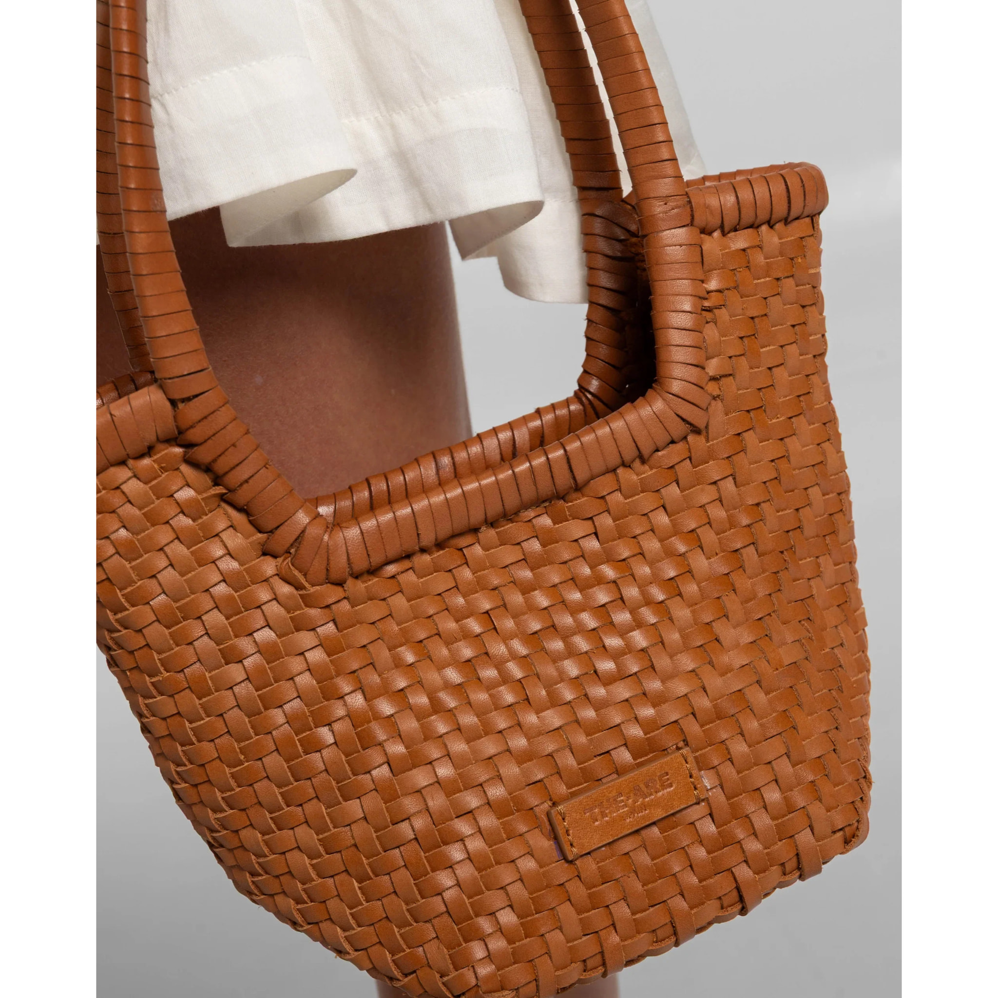 Bolso de mano de mujer de mano de piel trenzada