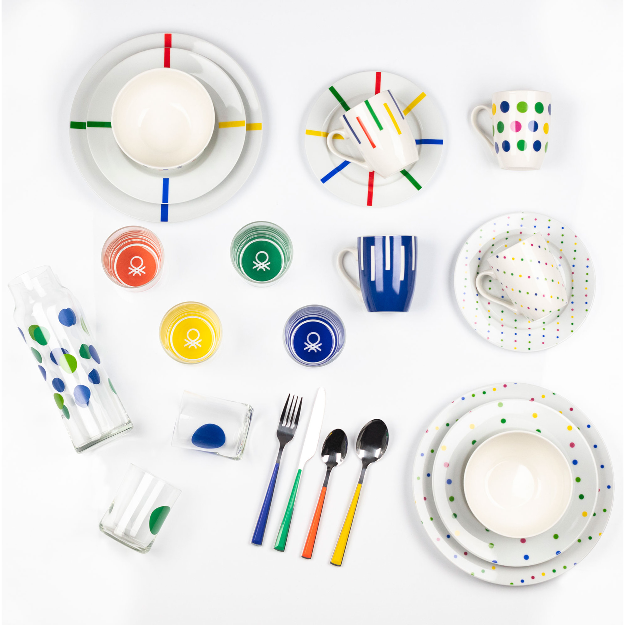 Set 12pc vajilla de porcelana, United colors of Benetton