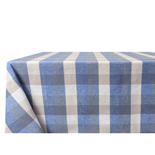 Tovaglia Natalizia in 100% Cotone Made In Italy Fantasia Country Blu