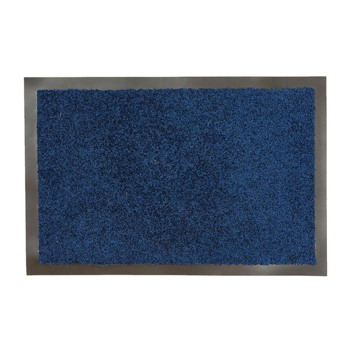 Paillasson TWISTER Bleu 90x150 Fait en Europe en polyamide doux et soyeux