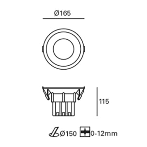 FORLIGHT Downlight Ip44 Dorit Ø166Mm Led 17,3W 3000K Blanco 1722Lm