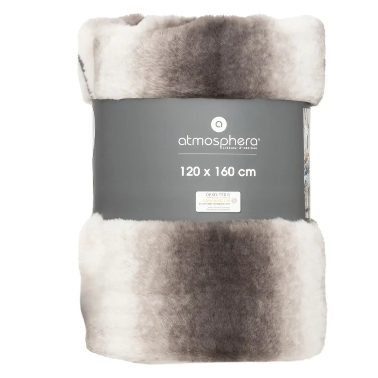 Plaid fourrure "Grizzli" 120x160 gris