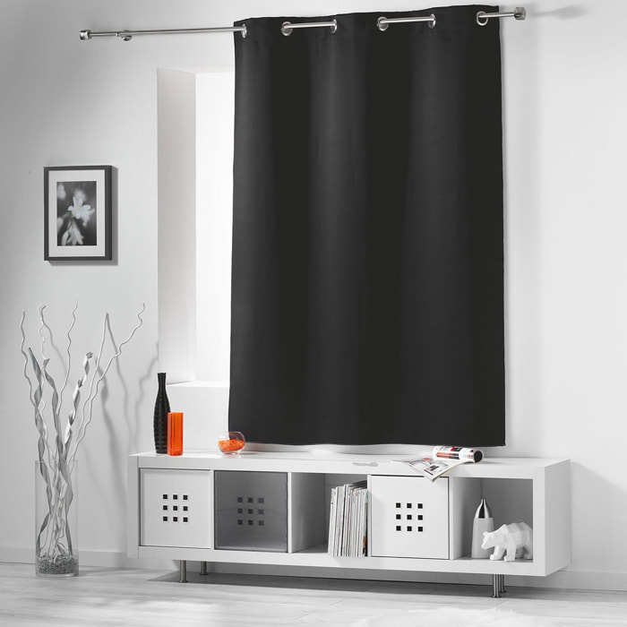 Rideau court obscurcissant 90 % adapté radiateur - Noir