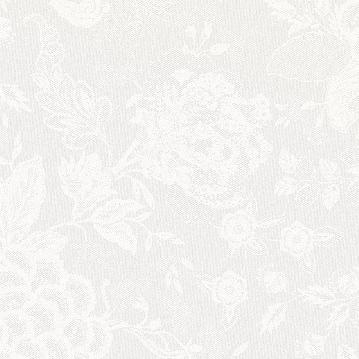 Serviette lin & coton anti tache motif jacquard Mille giverny blanc