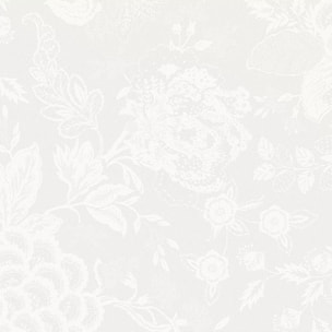 Serviette lin & coton anti tache motif jacquard Mille giverny blanc