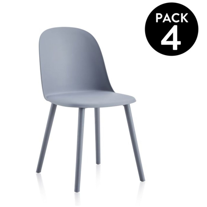 Pack 4 sillas de comedor Sabra Gris