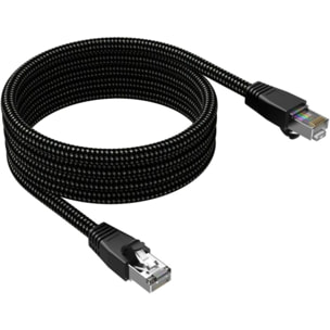 Câble Ethernet ADEQWAT RJ45 3M Droit CAT8 noir