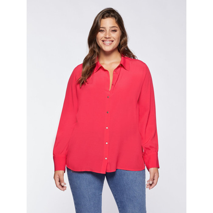 Fiorella Rubino - Camicia in viscosa ECOVERO™ - Rosso