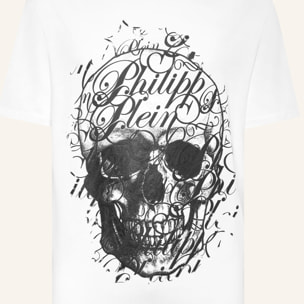 PHILIPP PLEIN Camiseta de cuello redondo y manga corta COURSIVE