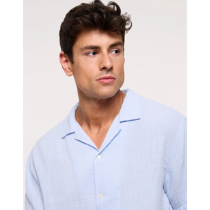 Camisa Manga Corta Azul Celeste - Bambino