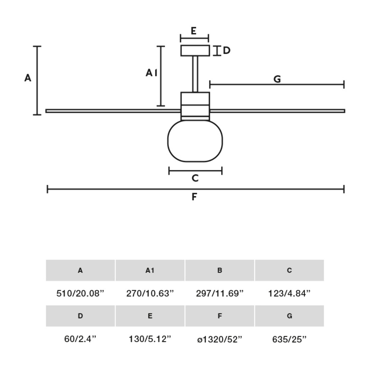 AMELIA L BALL LED ventilatore da soffitto bianca