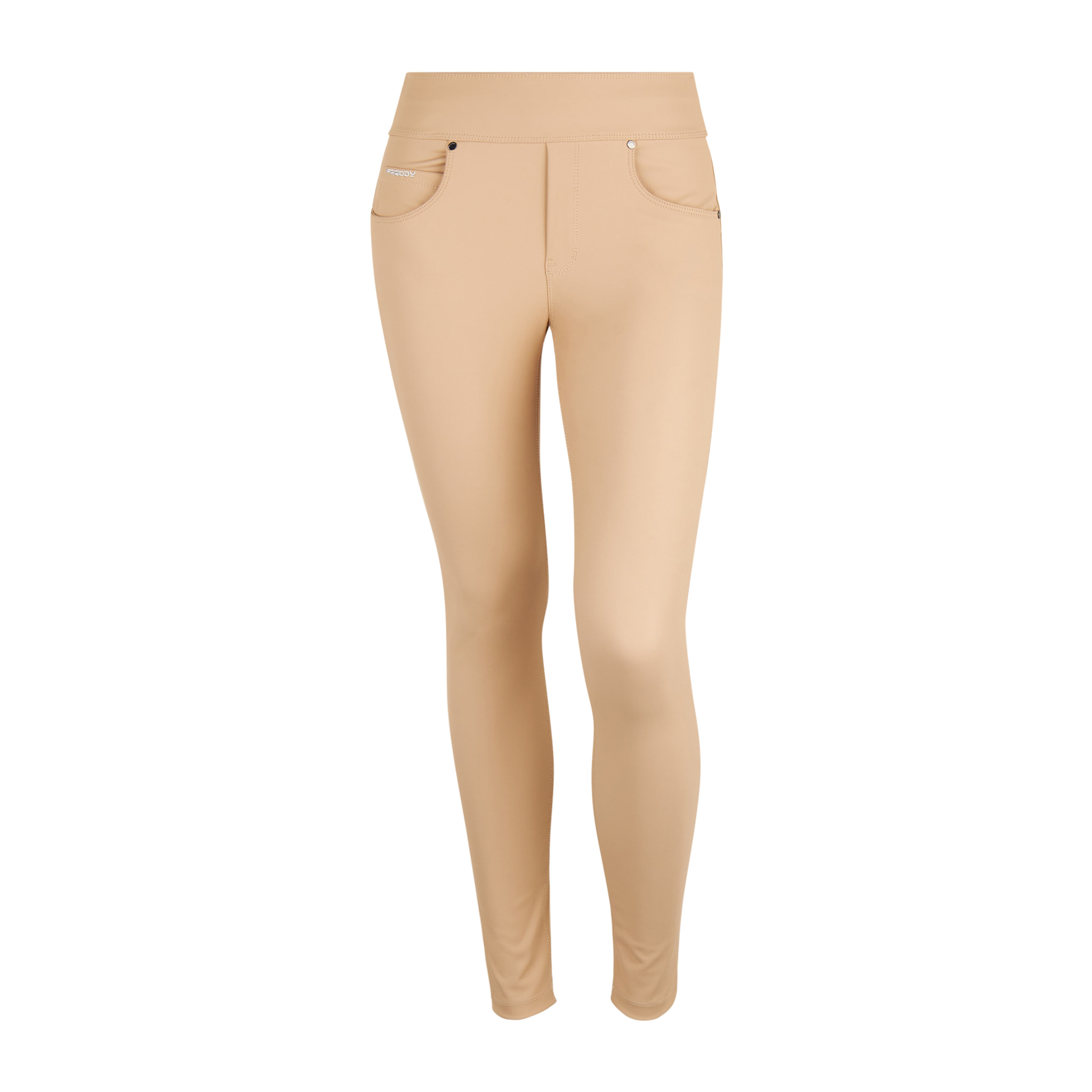 Pantaloni N.O.W. skinny vita media in Similpelle Matt