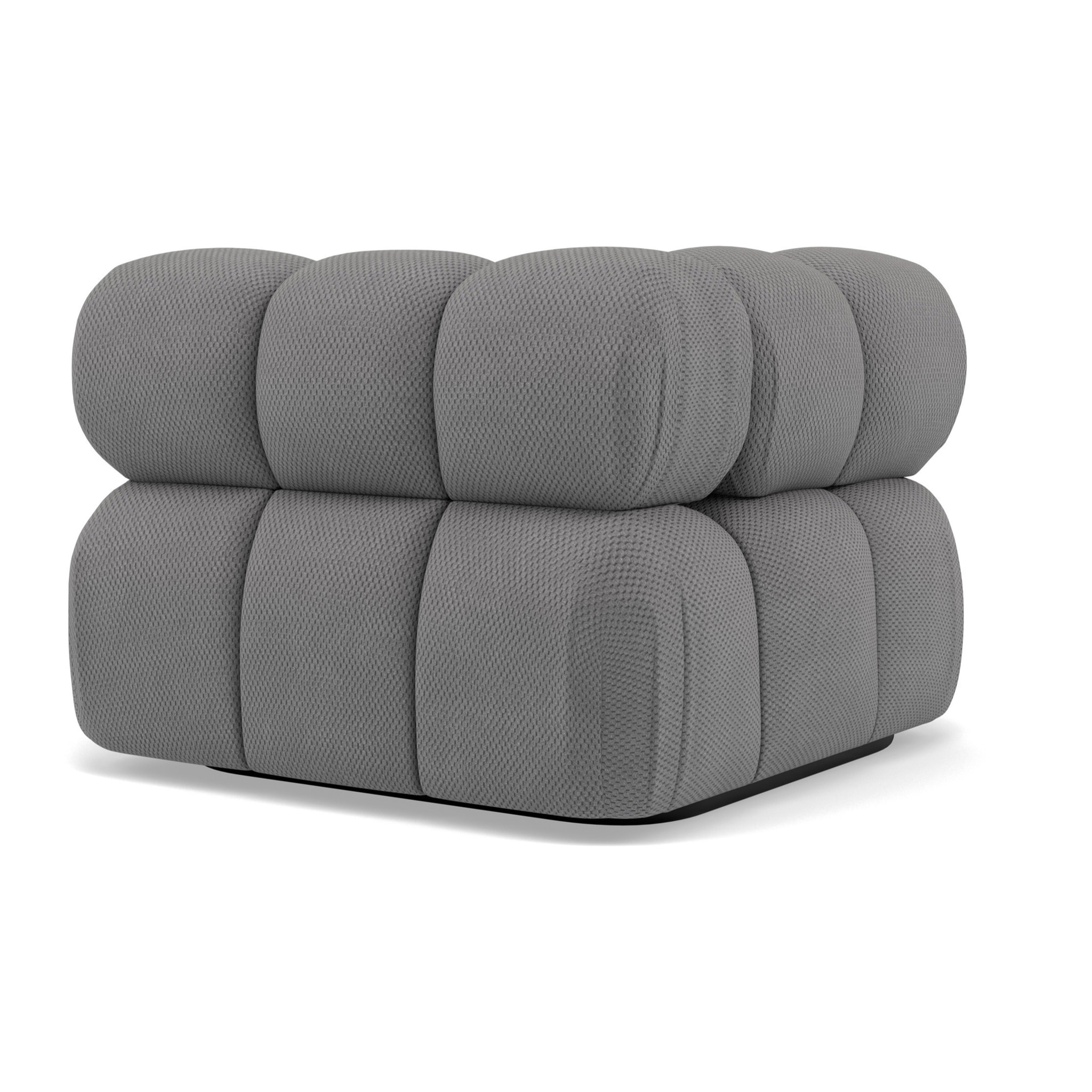 Ruby - module d'assise d'angle gauche en velours texturé - Gris