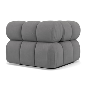 Ruby - module d'assise d'angle gauche en velours texturé - Gris