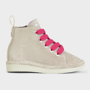 POLACCHINO P01 RAGAZZO IN SUEDE NEBBIA-FUCSIA