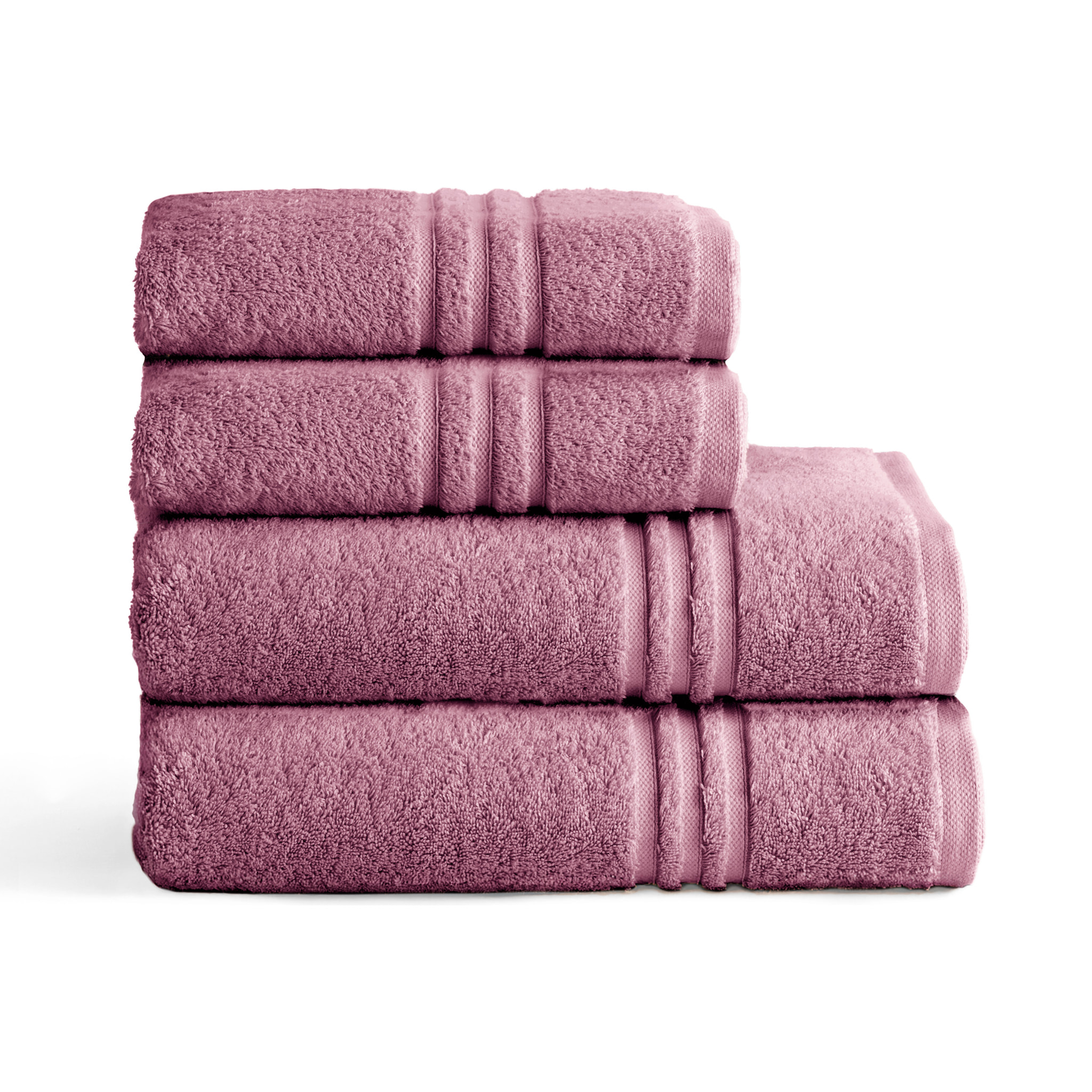 Set de serviettes éponge 100% Coton Éponge Peigné - 700 g/m2 ROSE