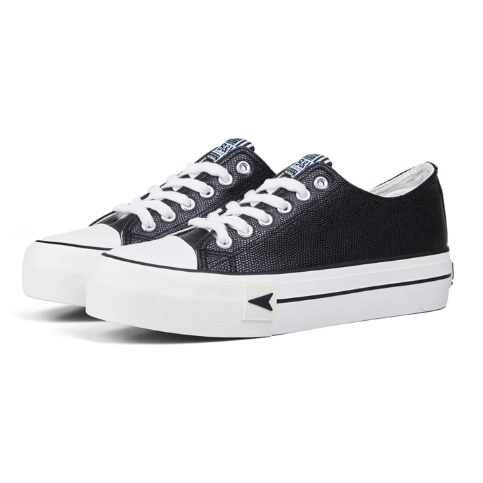 Sneakers con plateau nere da donna