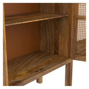 Armoire en cannage et bois 2 portes - Tiki