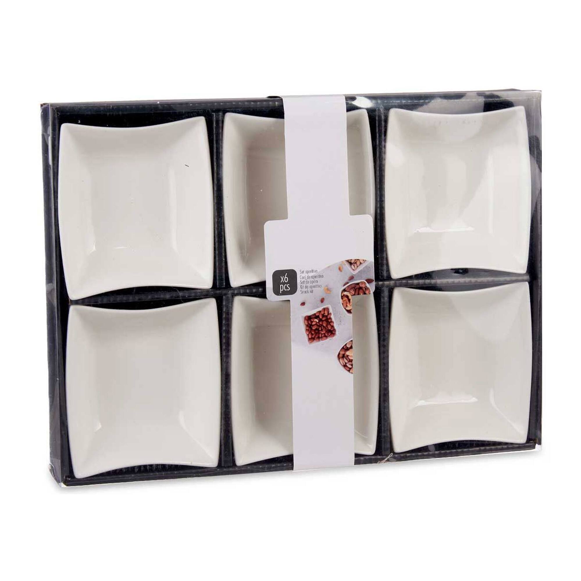 Set 6 cuencos porcelana blanca aperitivo colección VESSIA