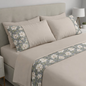 Completo letto Armonie IPERSAN Puro Cotone Corolla Tortora