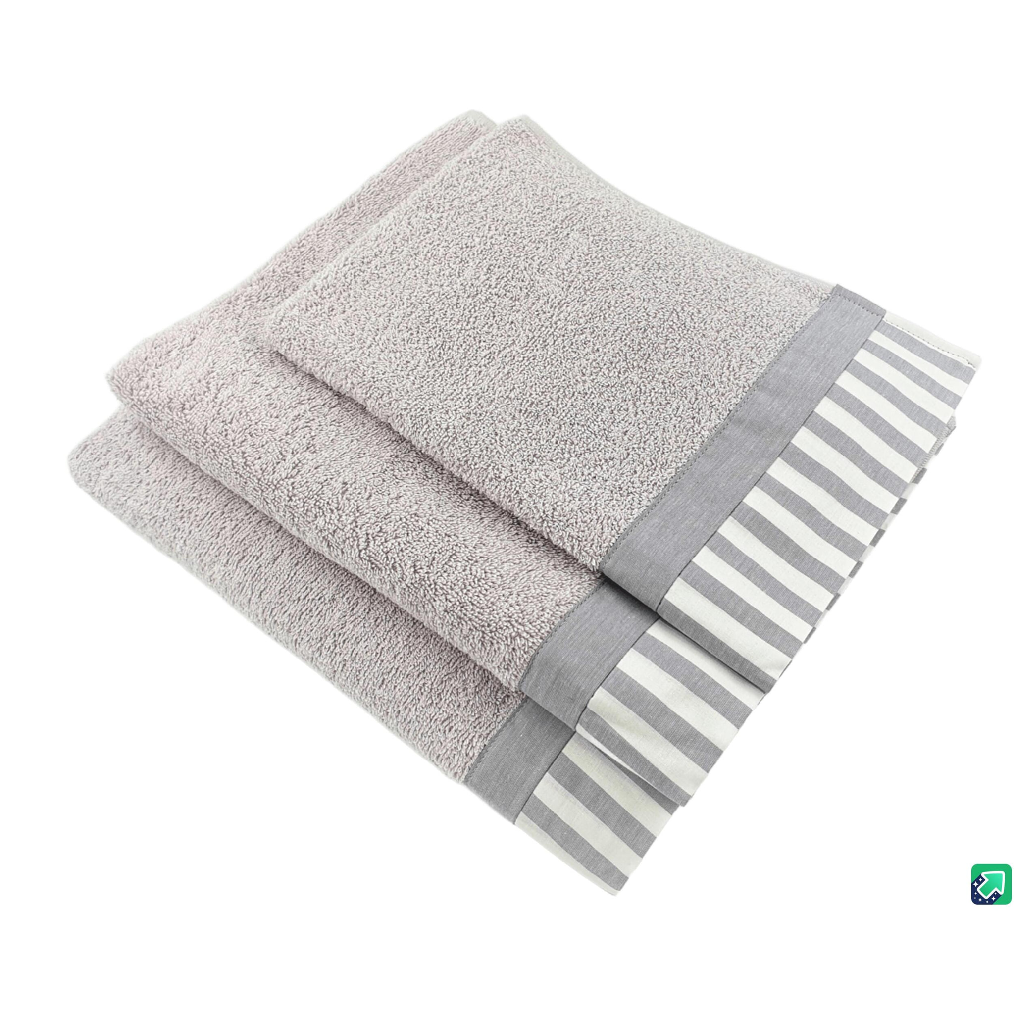 Set Spugna AMALFI 3 Pezzi: Viso+Ospite+Telo Bagno - 450 gr/m² - 100% Puro Cotone