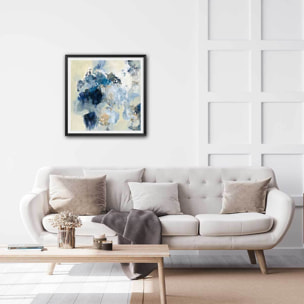 Affiche Indigo bleu Affiche + cadre en bois - Noir