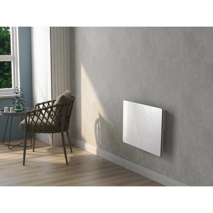 Radiateur électrique céramique GLASS blanc 1000W