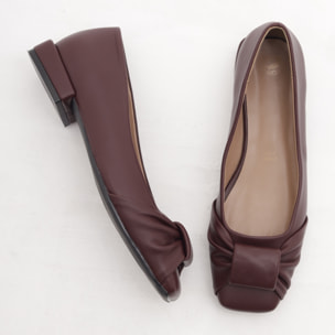DECOLLETE FLAT FIOCCO BORDEAUX