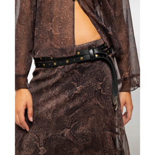 Falda larga estampada.