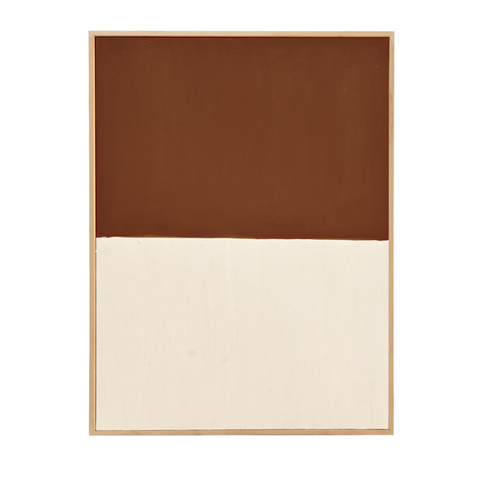 Cuadro teja y blanco decorativo sobre algodón con bastidor de madera pintado artesanalmente con pintura óleo en varias medidas