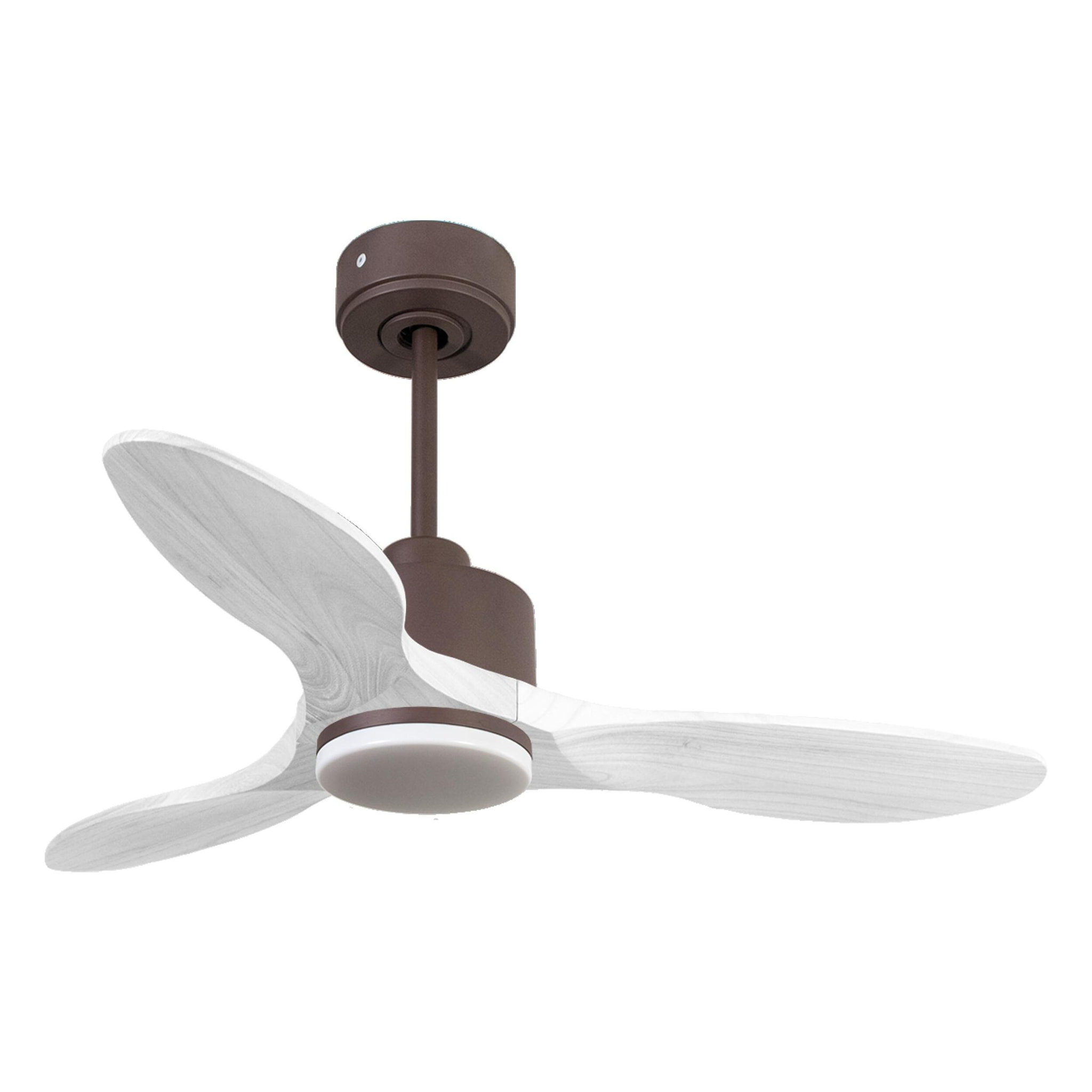Ventilateur de plafond Réversible  Thermostat Dimmable Wifi Moteur à courant continu Toits en pente Télécommande Lumière à trois tons Hypersilence Mémoire