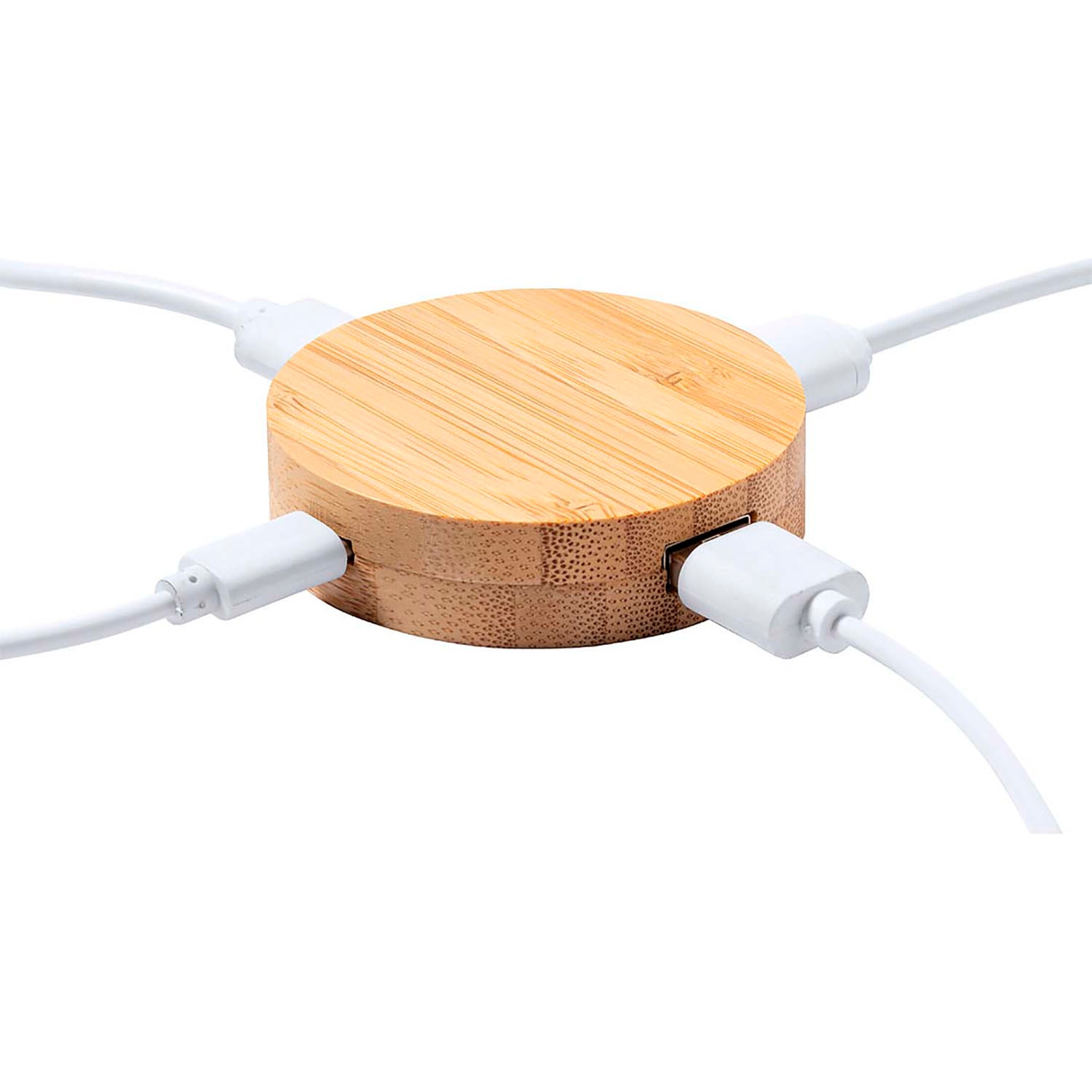 Porta USB in bambù naturale 1 porta di tipo C 2 porte USB 2.0