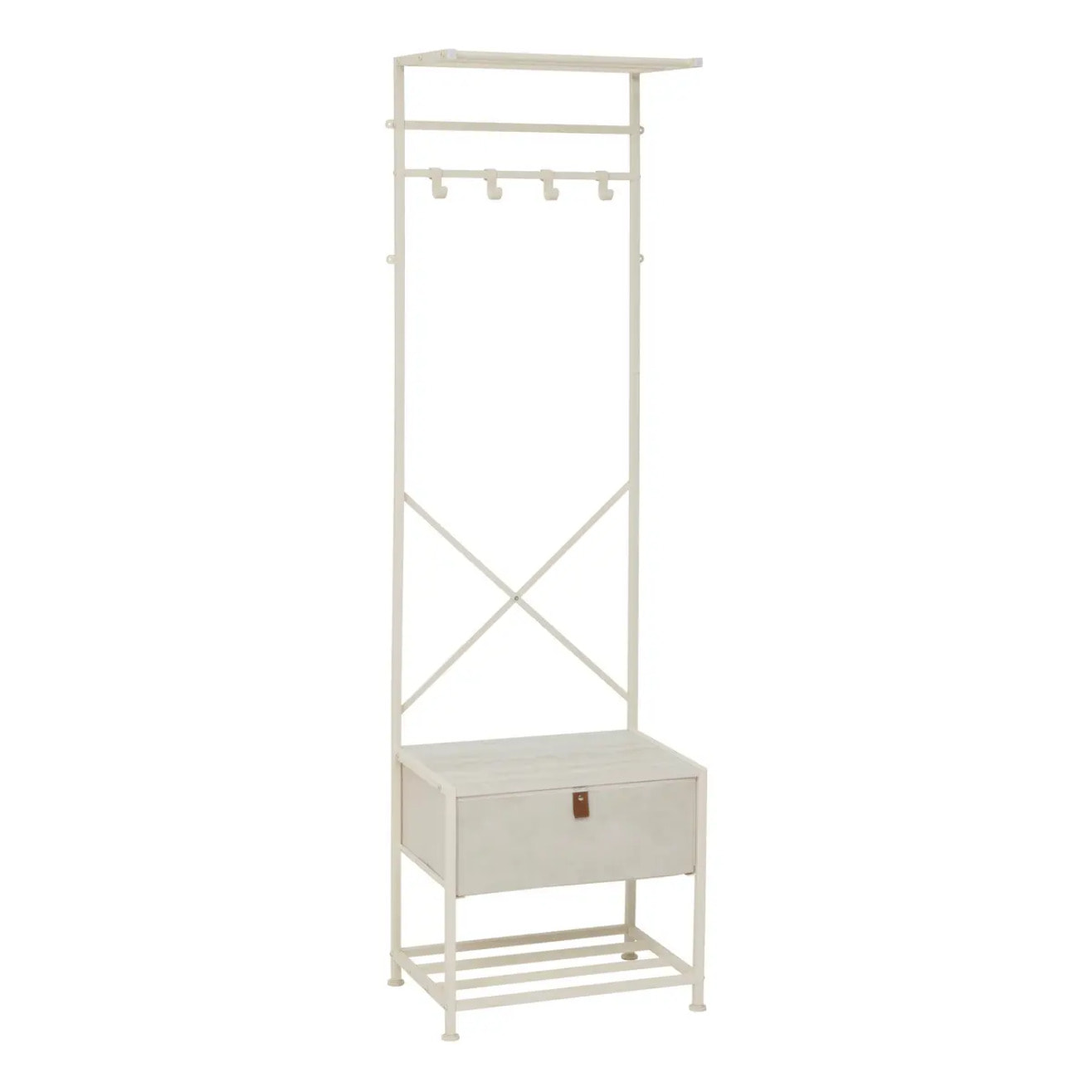 Dressing Tissa 4 patères 1 tiroir beige