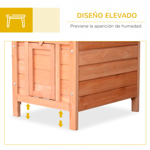 Conejera de Exterior de Madera de Abeto 51x42x43cm Madera