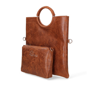 Borsa a mano da donna Made in Italy - Modello Velvet - 100% pelle scamosciata - 29.0 x 30.0 x 1.0 cm