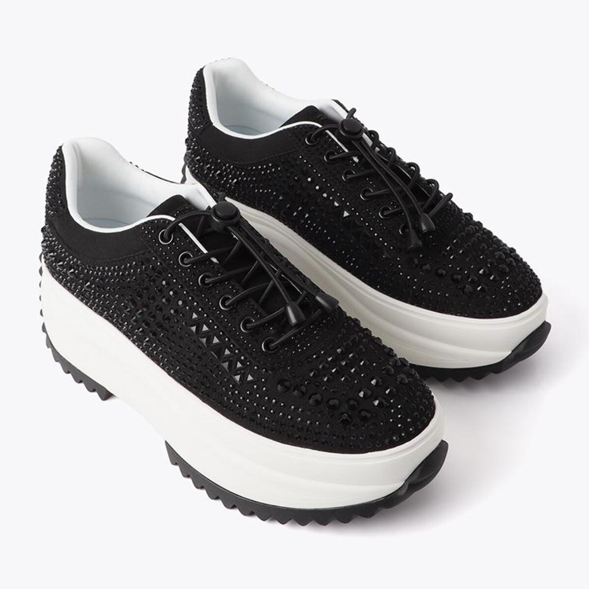 Sneakers nere con plateau e glitter