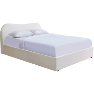 Lit avec tête de lit en velours - NINON