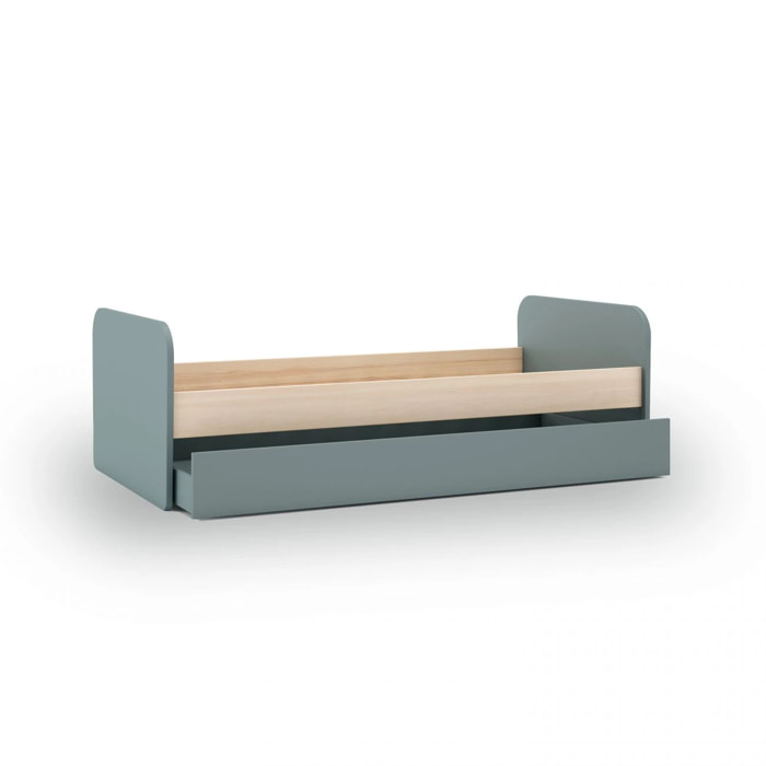 Cama doble juvenil Misty Breeze Verde Salvia - Oak Soft