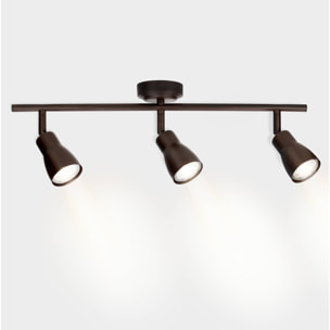 Forlight Proyector Ip20 Safran Triplex Gu10 8W Marrón 1649Lm