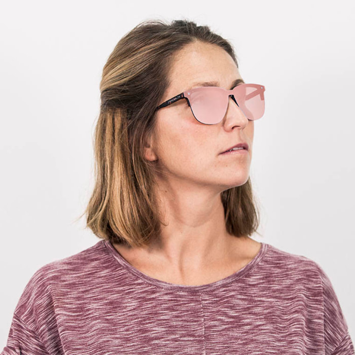 Gafas de sol PALO ALTO AMALFI - Marrón demi mate / Plana rosa revo