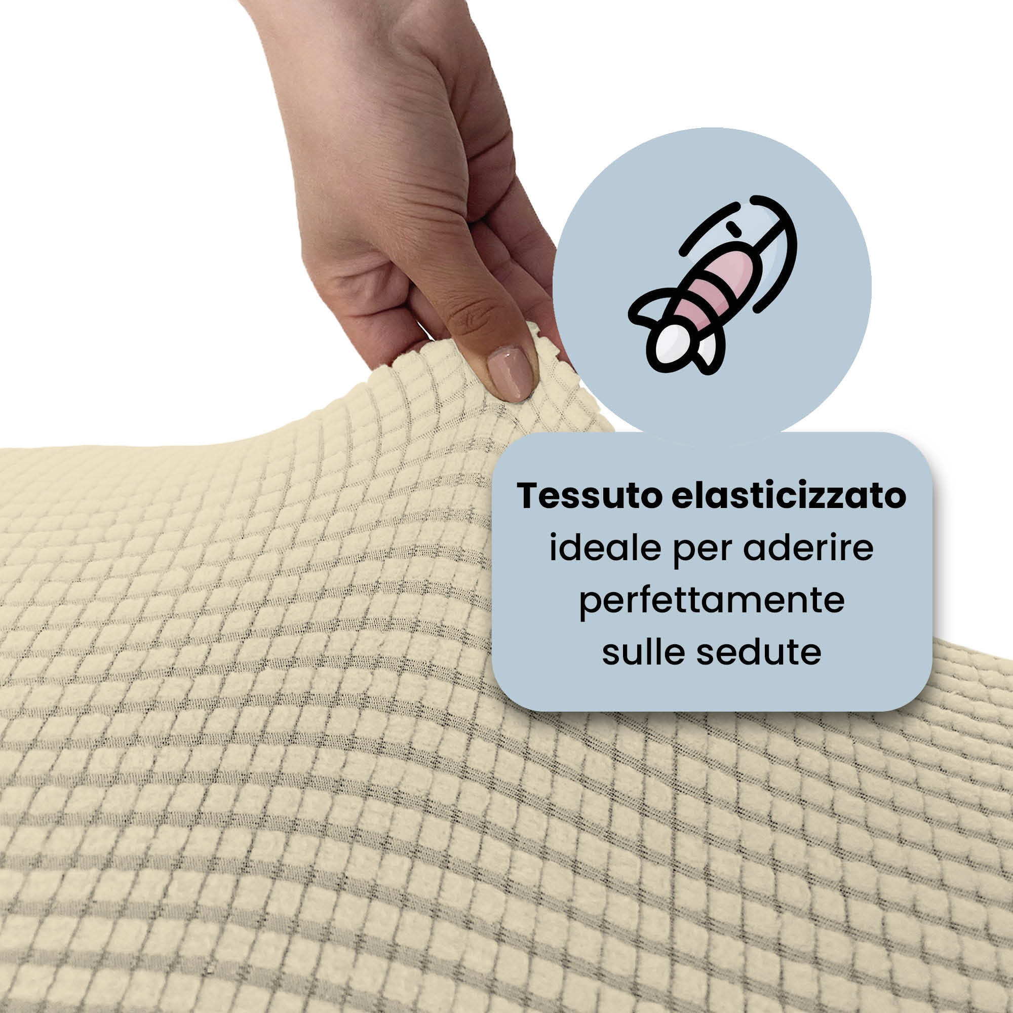 COPPIA VESTISEDIA CON SCHIENALE LESLIE, Microfibra/Elastan - PANNA