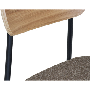 Zoe - lot de 2 tabourets en bois de frêne - pieds en acier - Marron