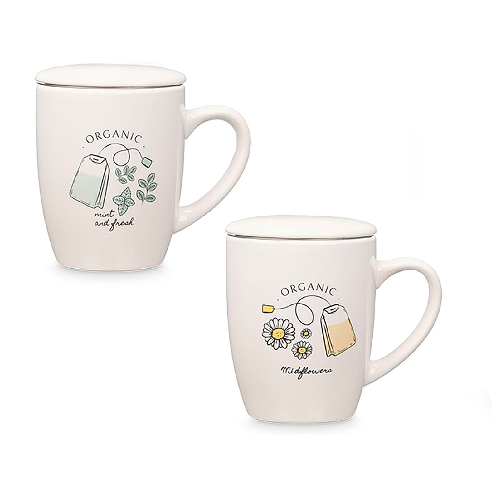 Set di 2 tazze in porcellana design Organic. Capacità di 340 ml. Assortimento di 2 design.