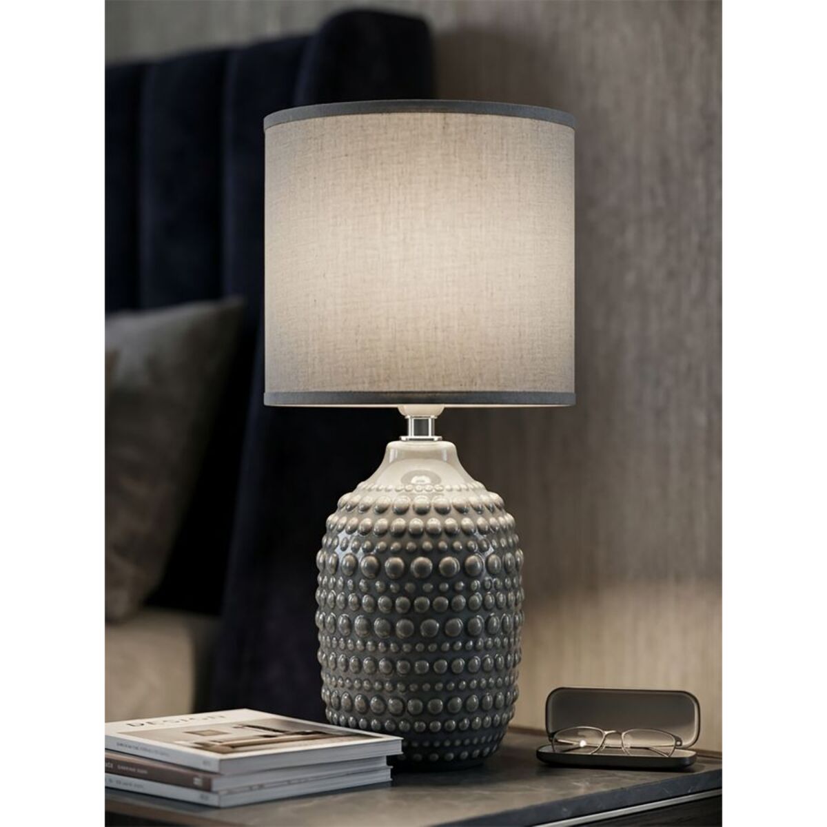 LAMPADA DA COMODINO POINTS GRIGIA CM Ø 15X30,5