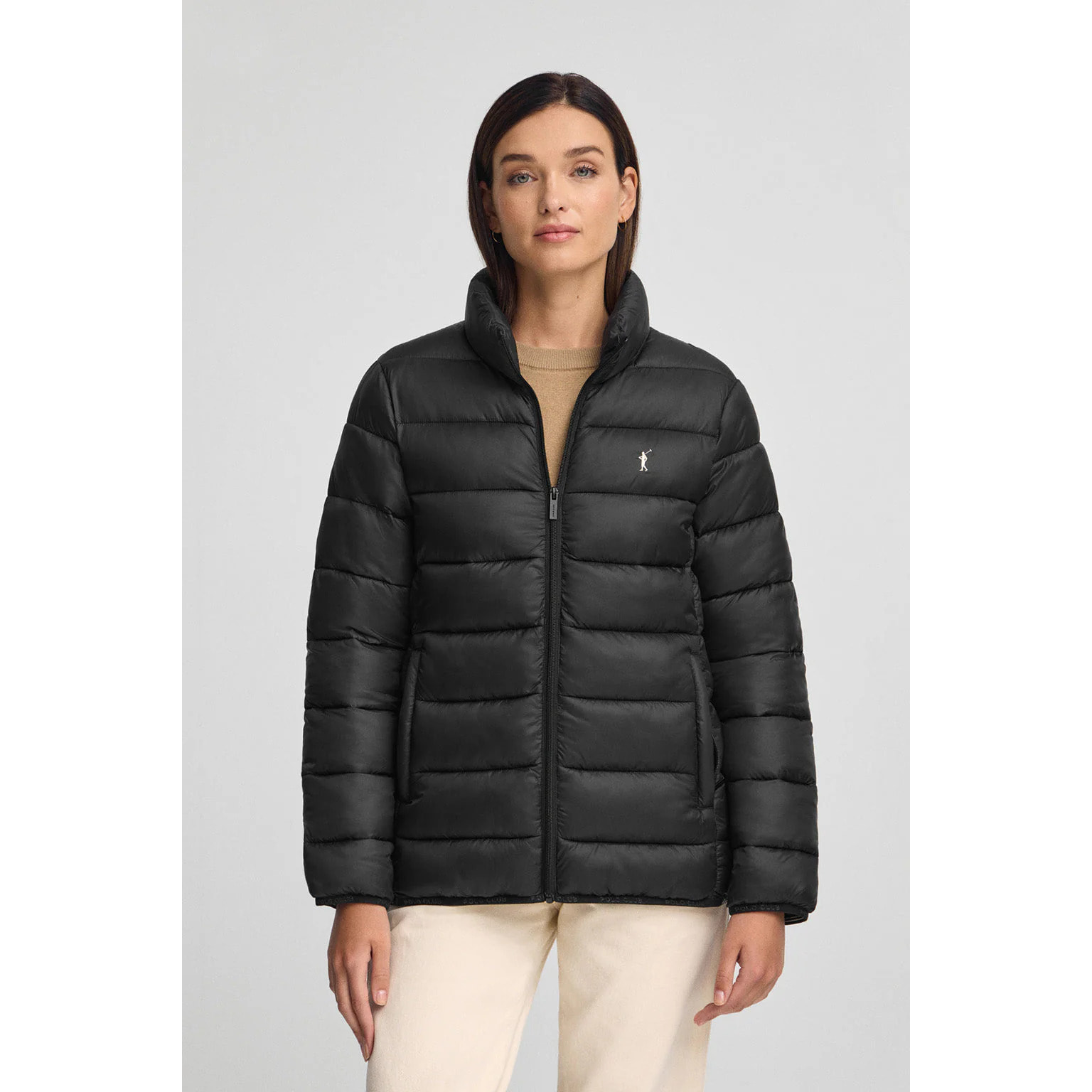 Giubbotto Salma Embroidery nero con logo Rigby Go